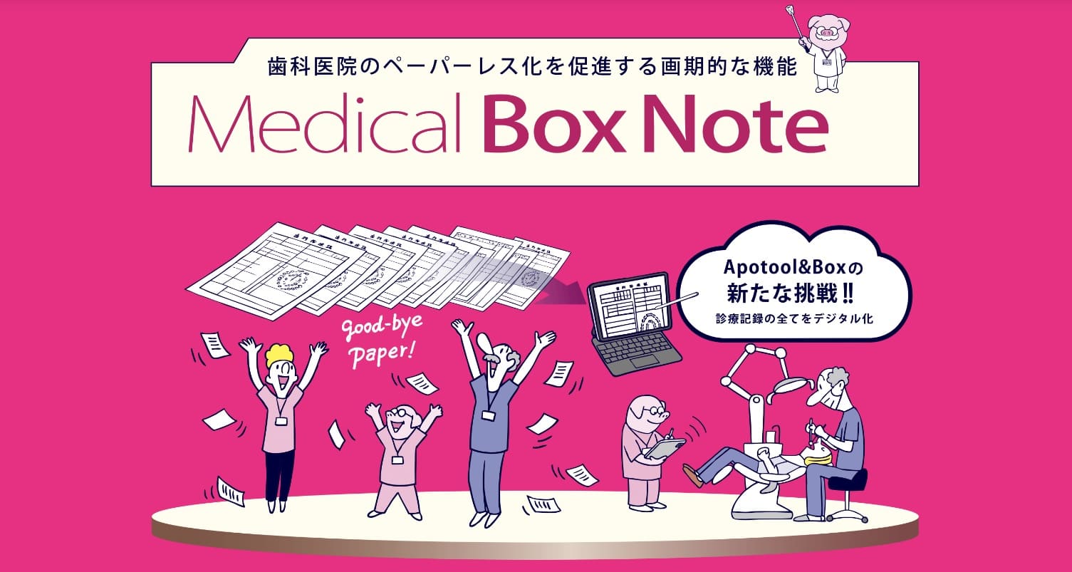 歯科医院のペーパーレス化を促進、治療記録のすべてをデジタル化する「Medical Box Note」